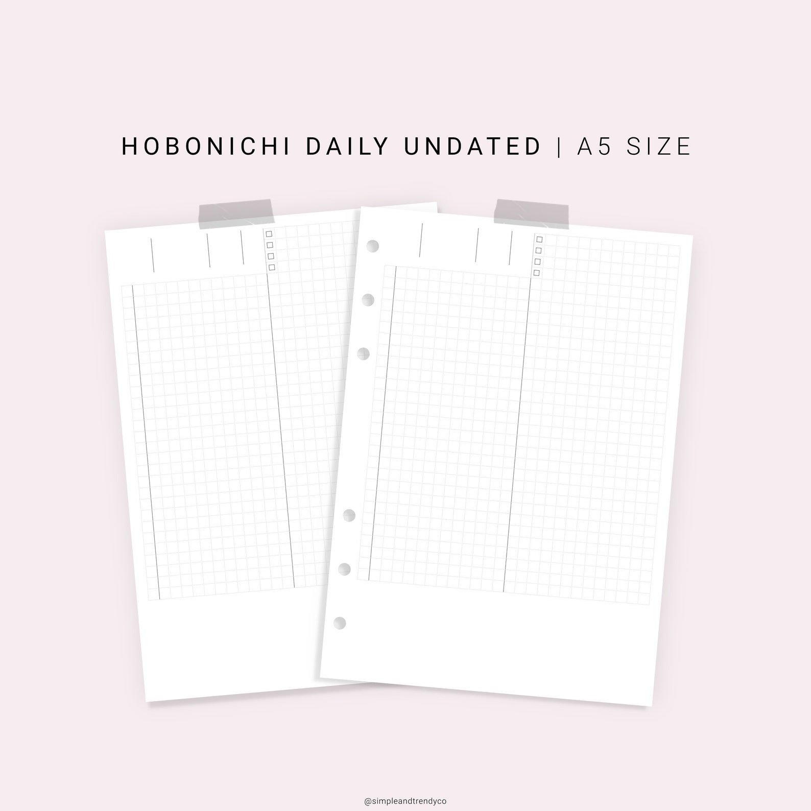 Hobonichi Daily Planner Template A5 Planner Inserts A5 Daily | Etsy