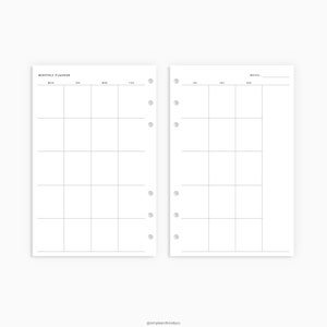 Monthly Planner Printable Minimalist Planner Half size Half | Etsy