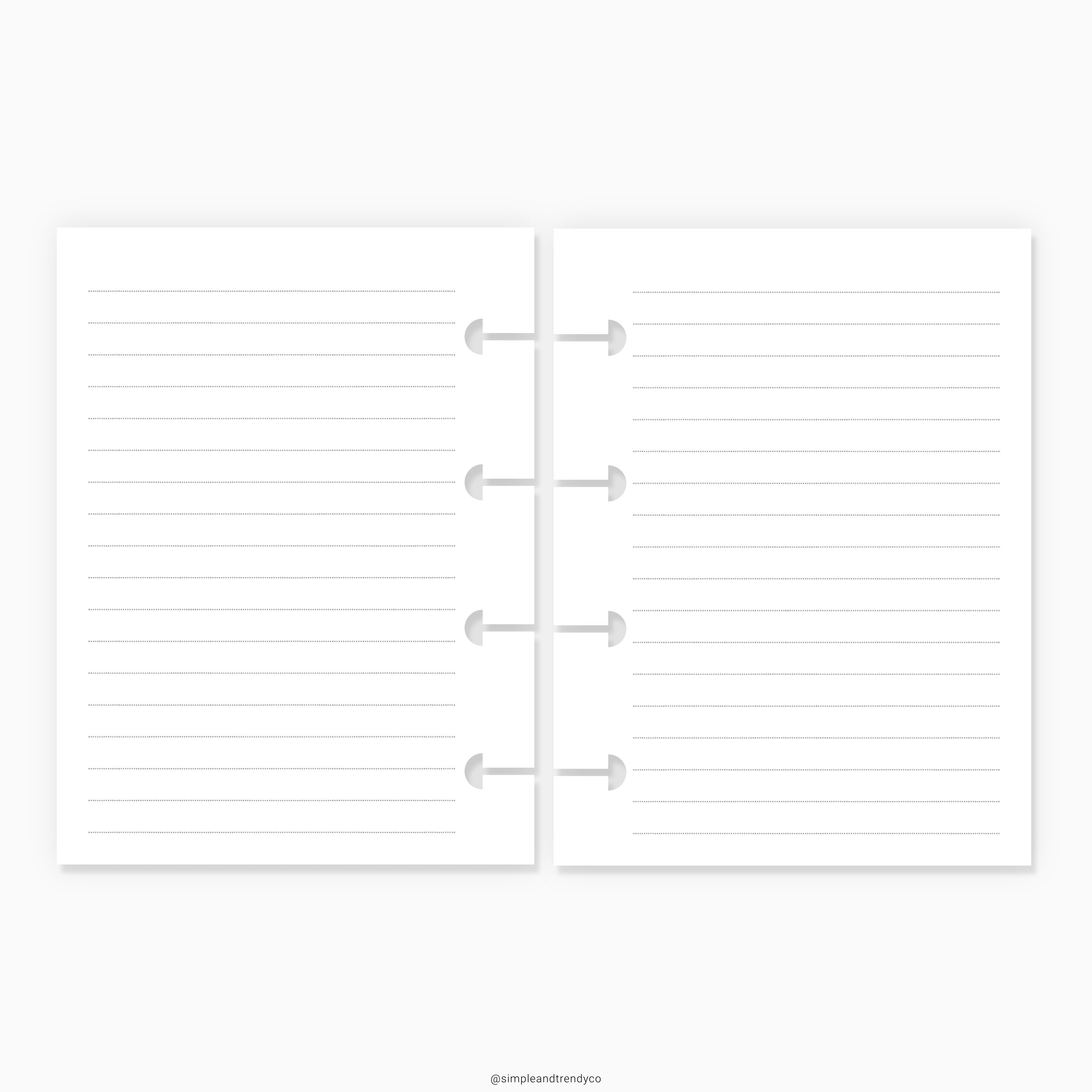 Micro Happy Planner Inserts Dot Grid Lined Paper Printable | Etsy