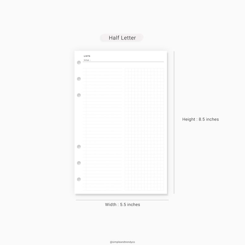 To Do List Printable Half Size Half Letter Inserts Grocery Etsy