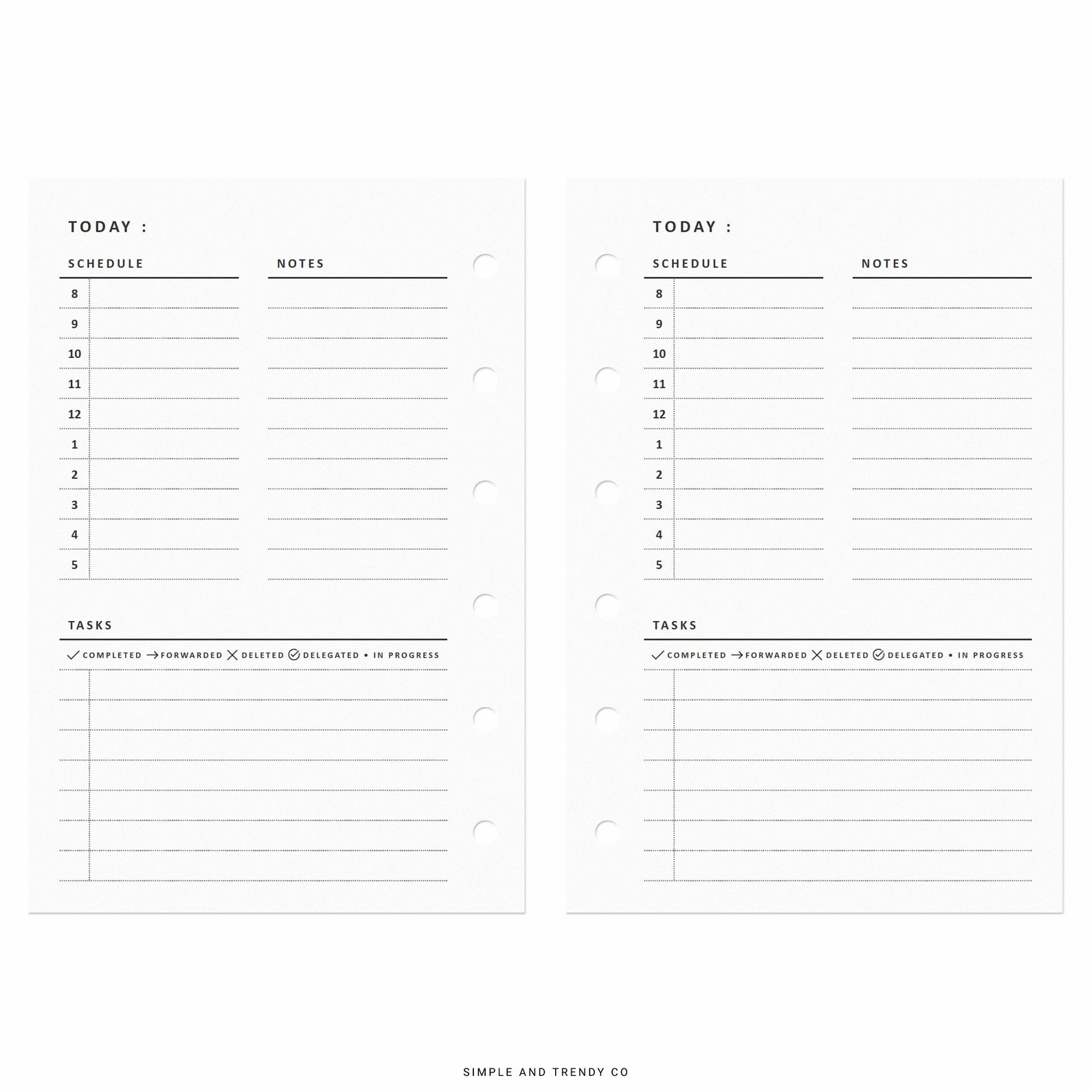 Daily Planner Pocket Size Printable Undated Day Planner Etsy