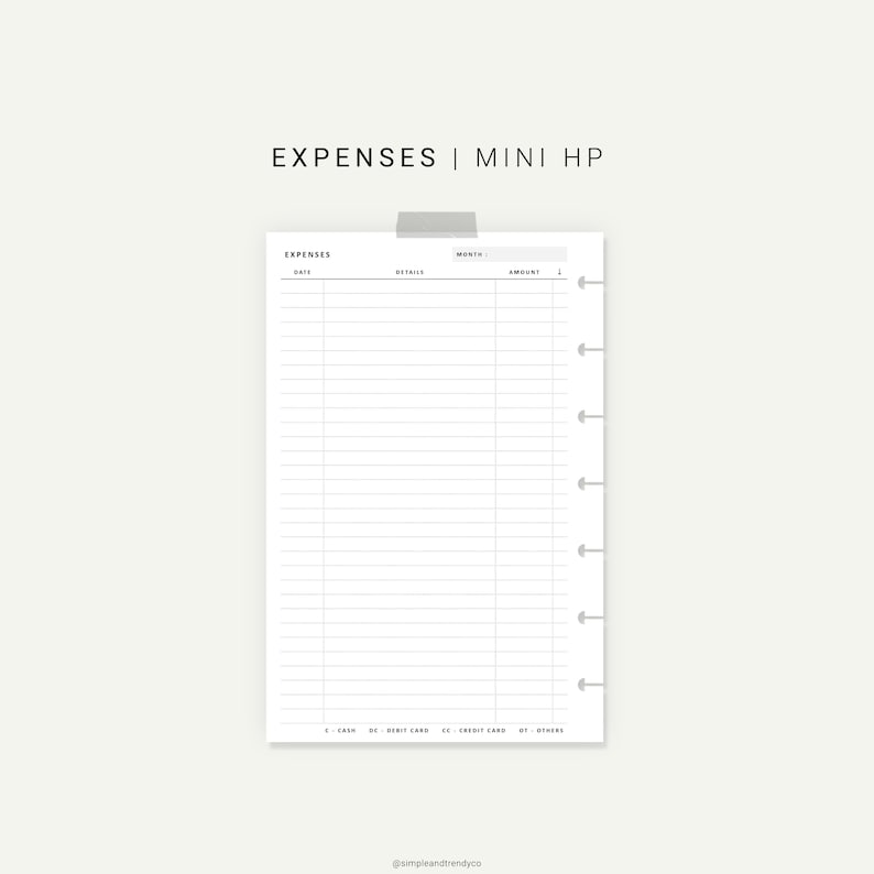 Free expense tracker printable happy planner - perycars