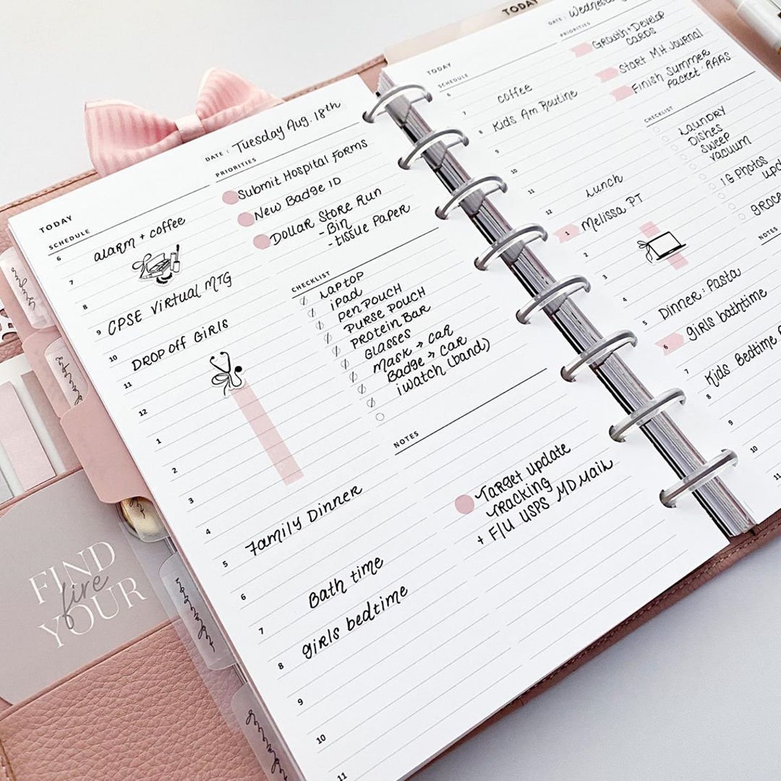 Daily Planner Printable Half Size Half Letter Inserts Daily | Etsy