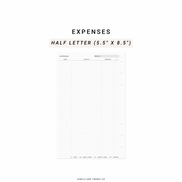 Monthly Expenses Printable - Etsy