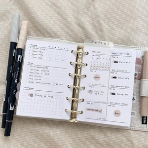 Week on One Page Printable Pocket Size, Weekly 1 Page Vertical Weekly ...