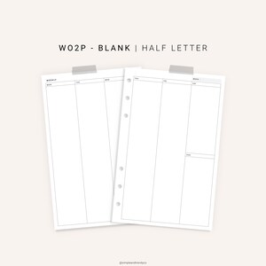 Vertical Weekly Planner Half Size Half Letter Inserts Weekly | Etsy
