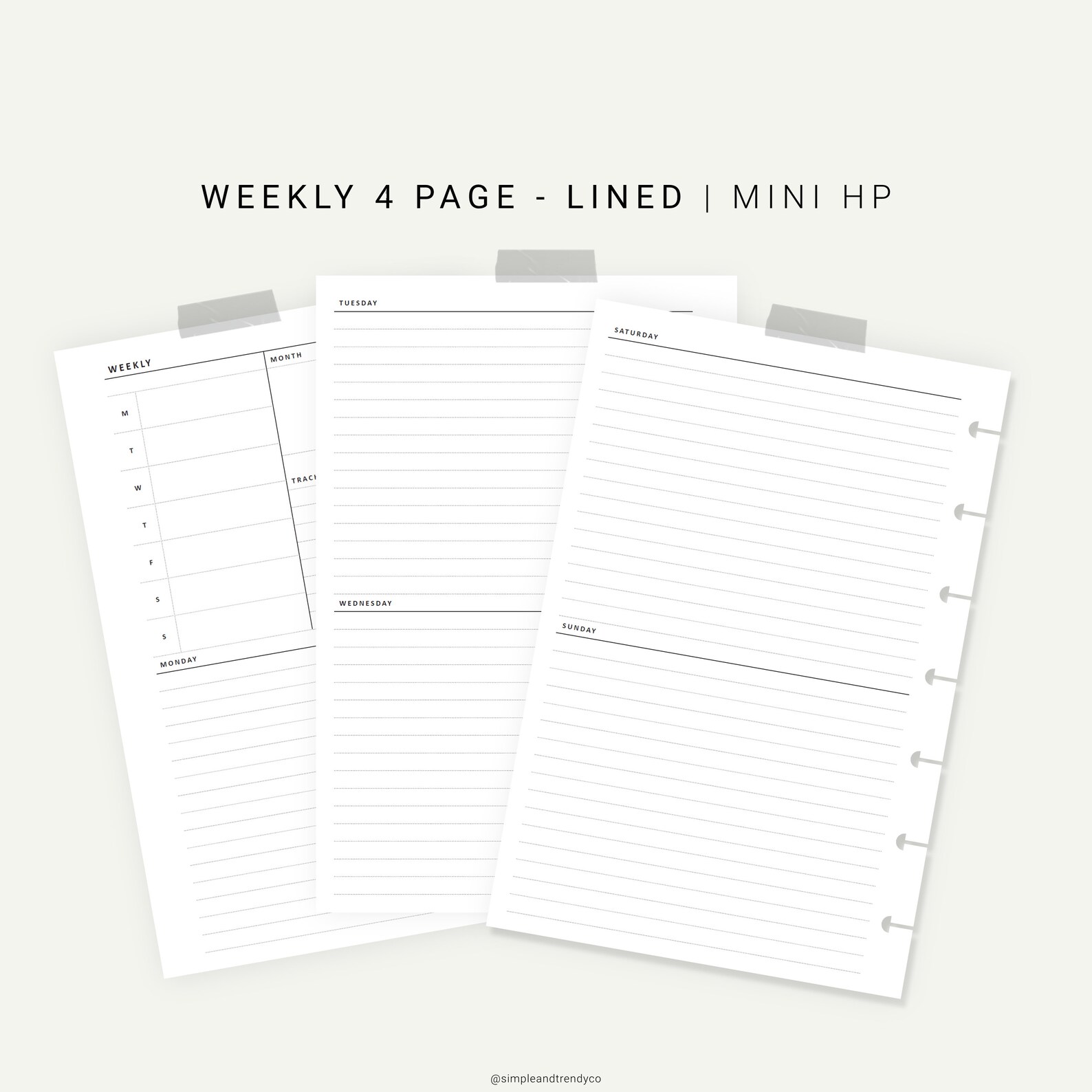Undated Weekly Planner Printable Happy Planner Mini Weekly | Etsy