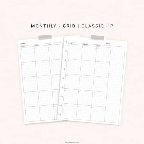 Calendar Printable Undated Happy Planner Classic Yearly | Etsy