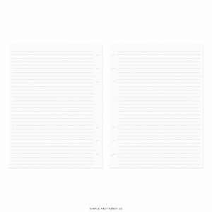 B6 Rings Dot Grid Lined Paper, B6 Inserts, B6 Size, Printable Writing ...