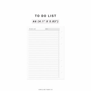 Printable to Do List, Daily to Do List A6 Inserts, to Do Organizer ...