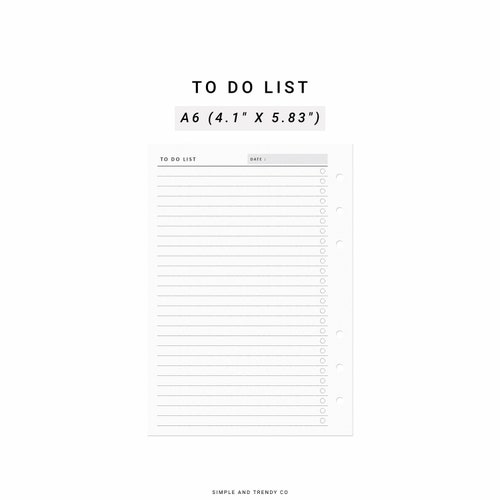 Printable to Do List Daily to Do List A6 Inserts to Do - Etsy
