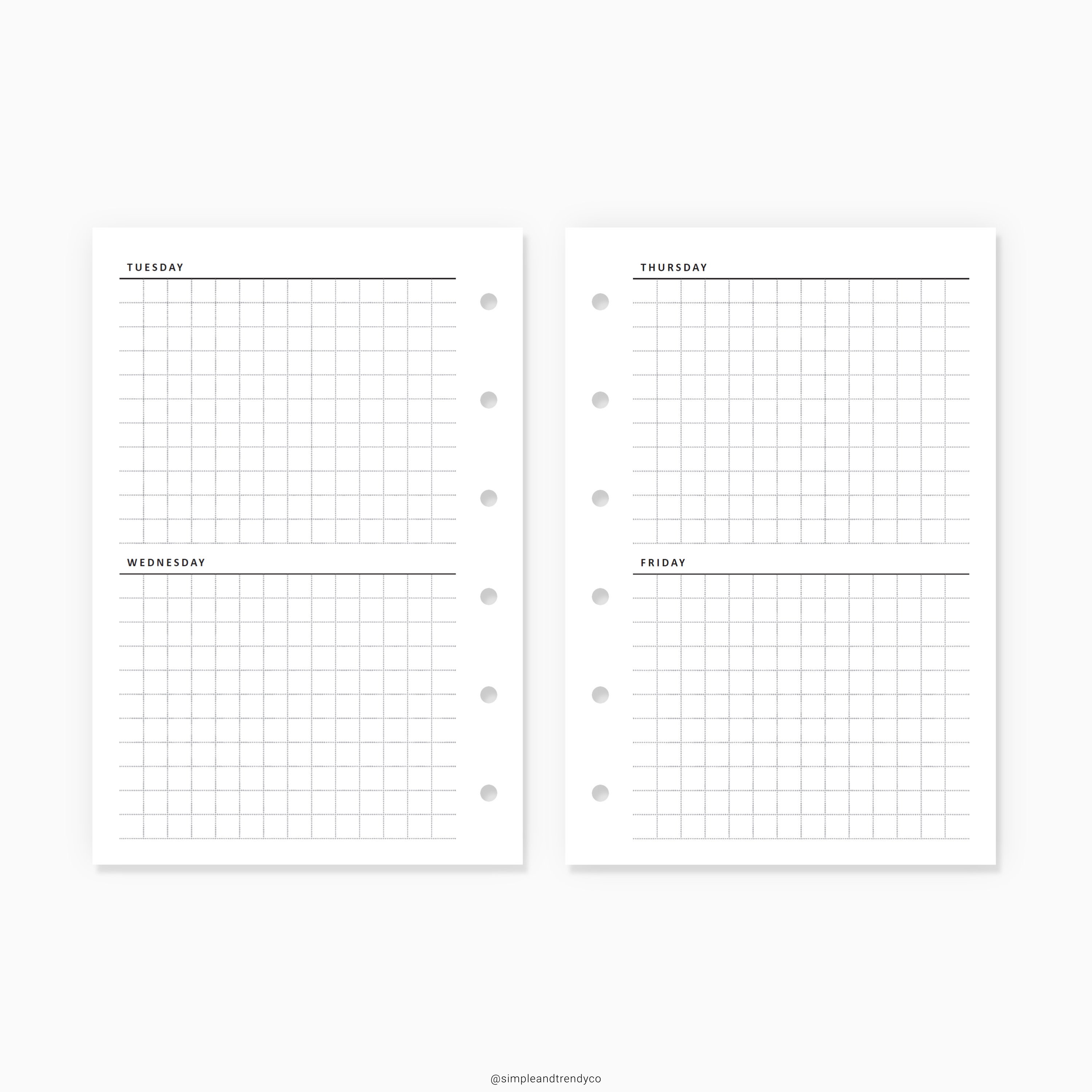 Undated Weekly Planner Printable Pocket Size Weekly Schedule | Etsy