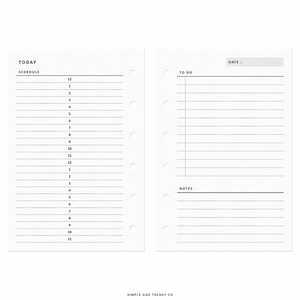 Daily Planner Printable Pocket Size, Daily Schedule, Daily on 2 Pages ...