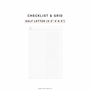To Do List Printable Half Size Half Letter Inserts Grocery - Etsy