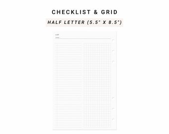 Checklist Template Printable Half Letter Inserts To-do List - Etsy