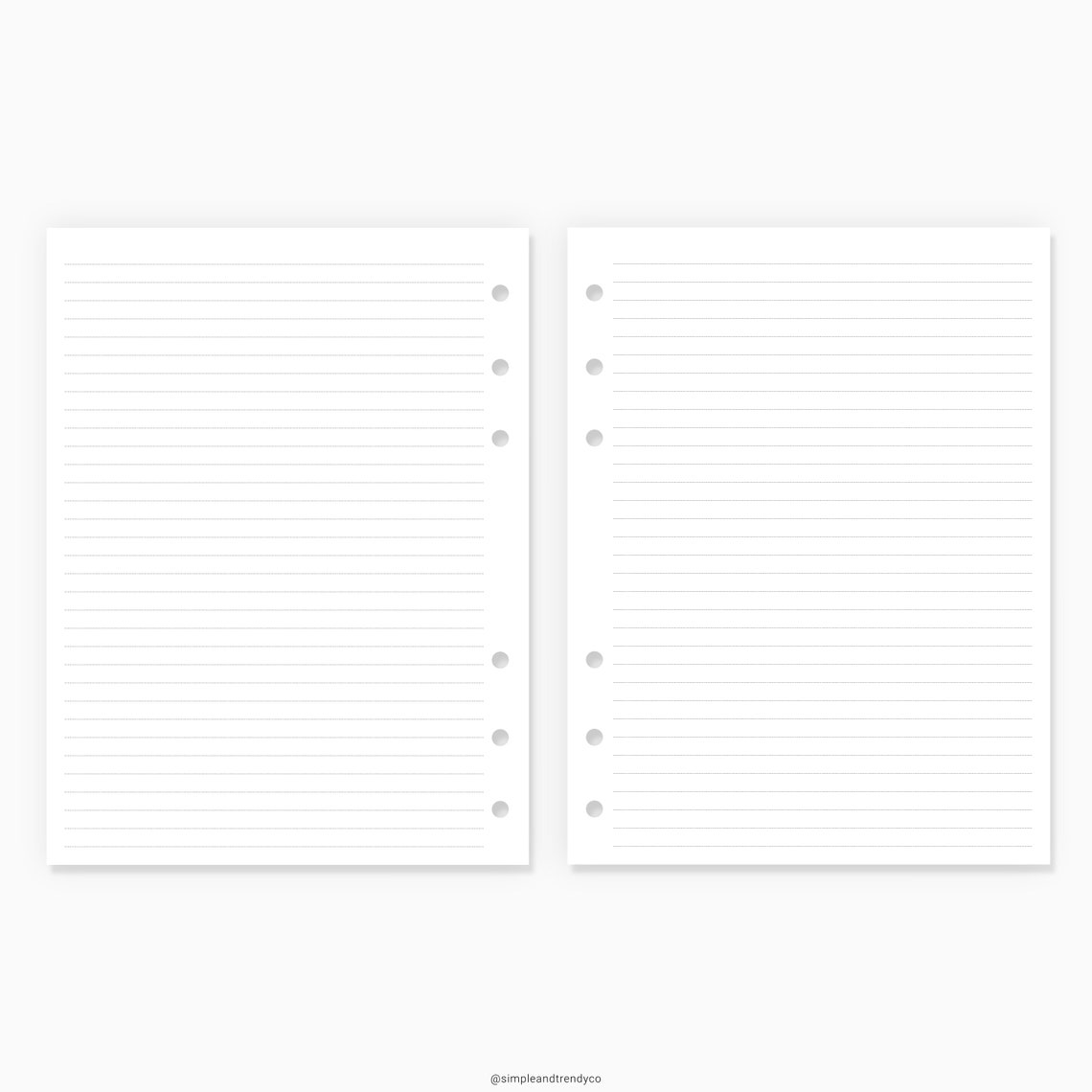 B6 Rings Dot Grid Lined Paper B6 Inserts B6 size Printable | Etsy