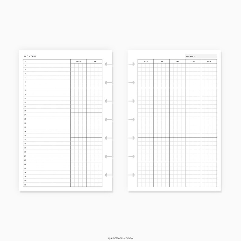 Monthly Planner Printable Happy Planner Mini Monthly List Etsy