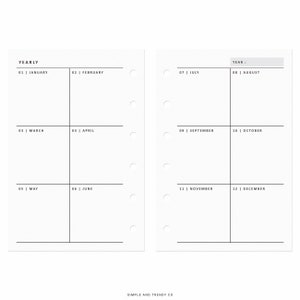 Year at A Glance Pocket Size Yearly Planner Printable Yearly - Etsy