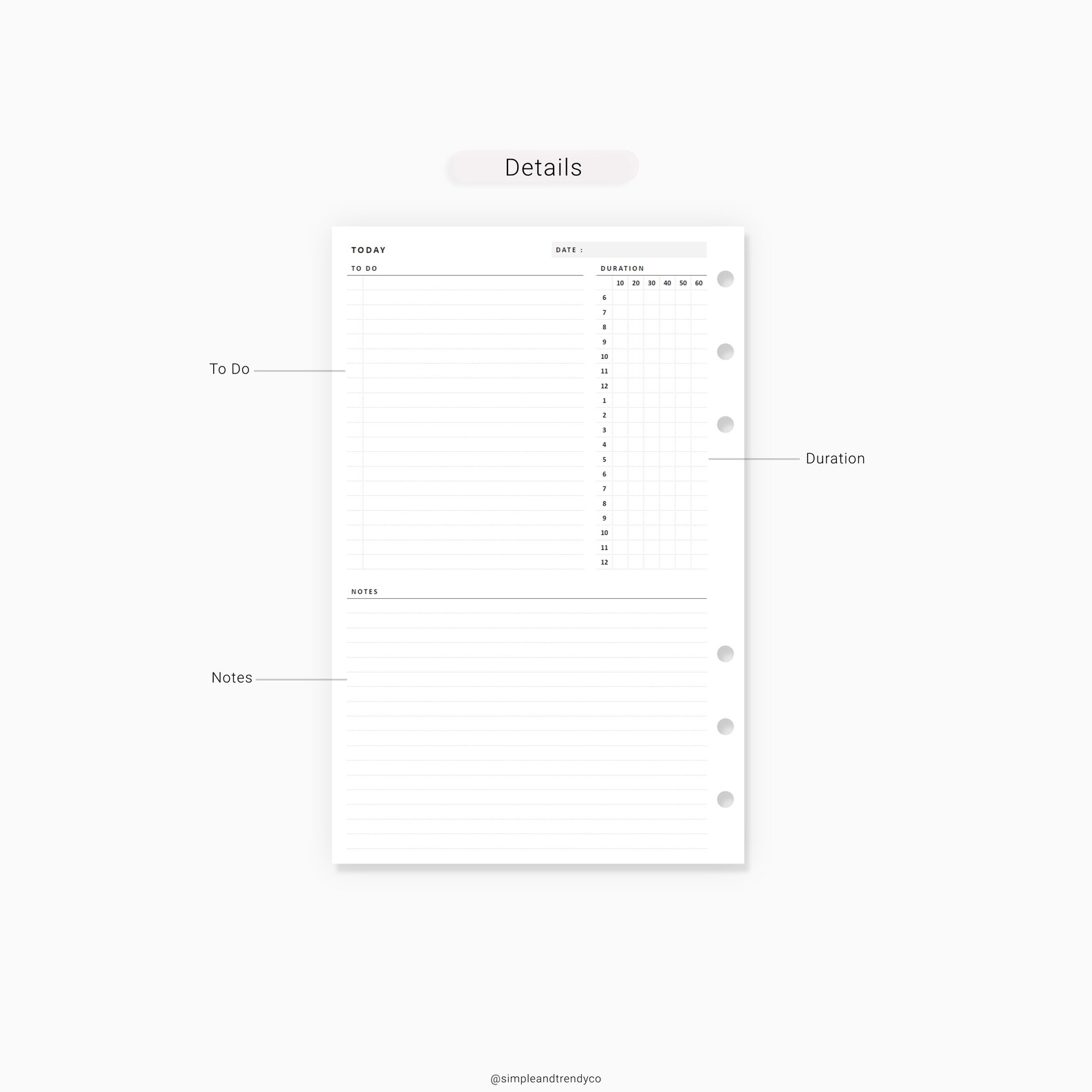 Daily Planner Printable Half size Half Letter Inserts Daily | Etsy