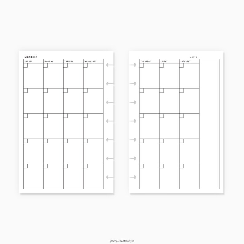 Monthly Planner Printable Happy Planner Mini Agenda Monthly Etsy