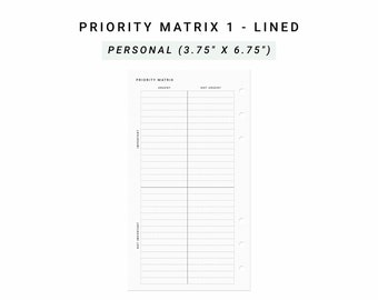 Priority Matrix Urgent Not Urgent Important Not Important, Personal Planner Inserts