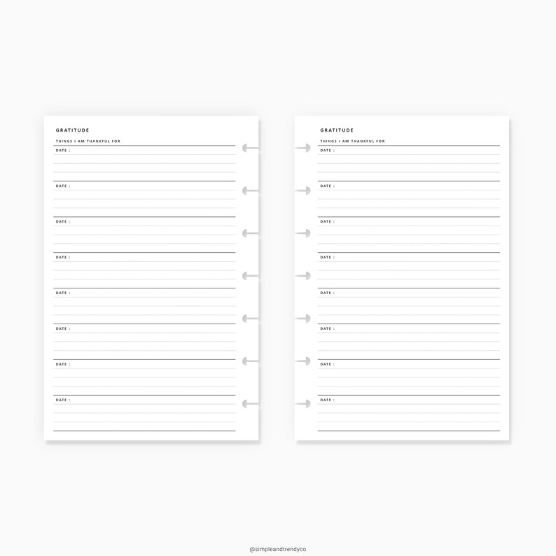 Daily Gratitude Happy Planner Mini Printable Gratitude Log Etsy