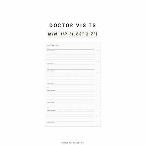 Doctor Visits Happy Planner Mini, Doctor Appointments, Physicians ...