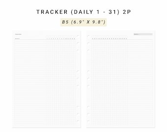 Monthly Habit Tracker Printable Undated B5 size