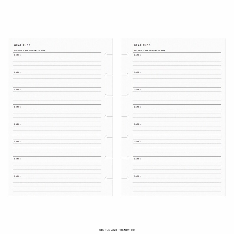 Daily Gratitude Happy Planner Mini Printable Gratitude Log Etsy