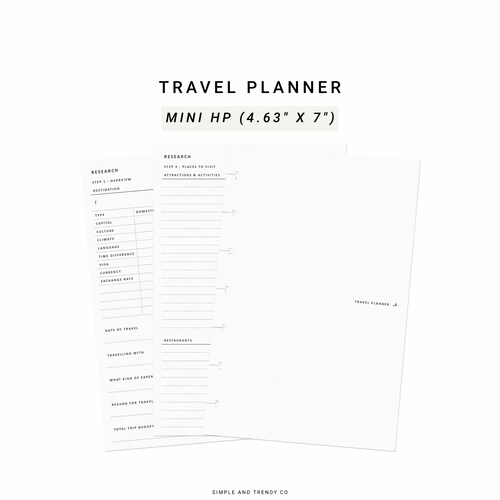 Travel Planner Printable Happy Planner Mini Family Vacation - Etsy