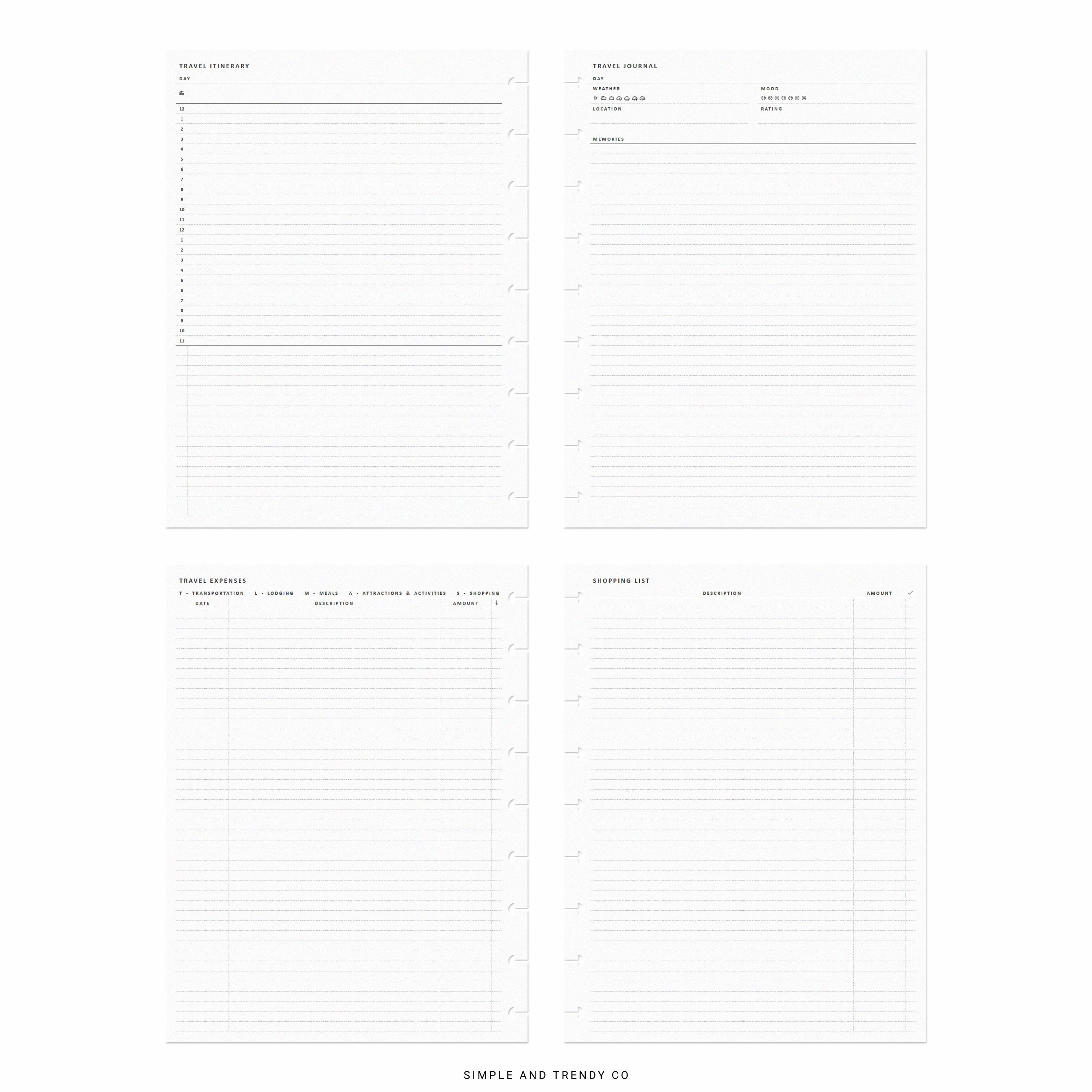 Travel Planner Printable Happy Planner Classic Family - Etsy