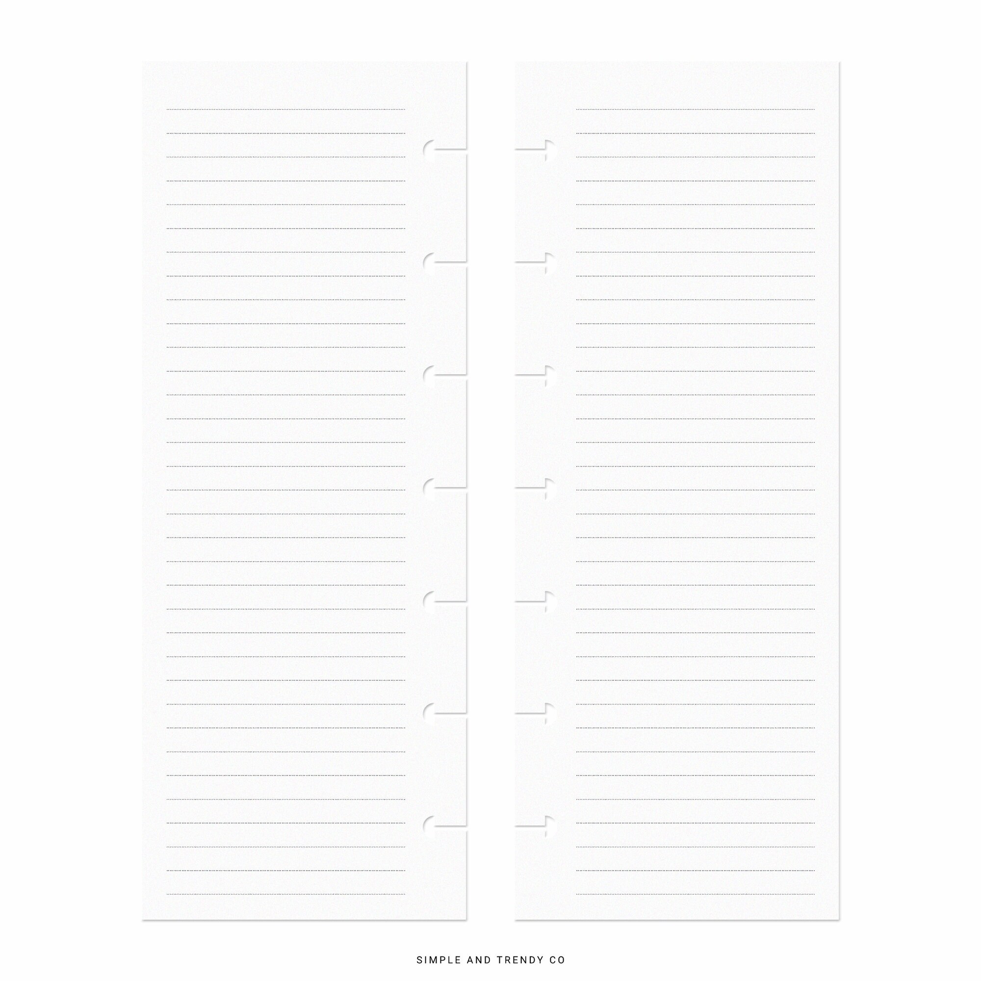Skinny Mini Happy Planner Inserts Dot Grid Lined Paper - Etsy
