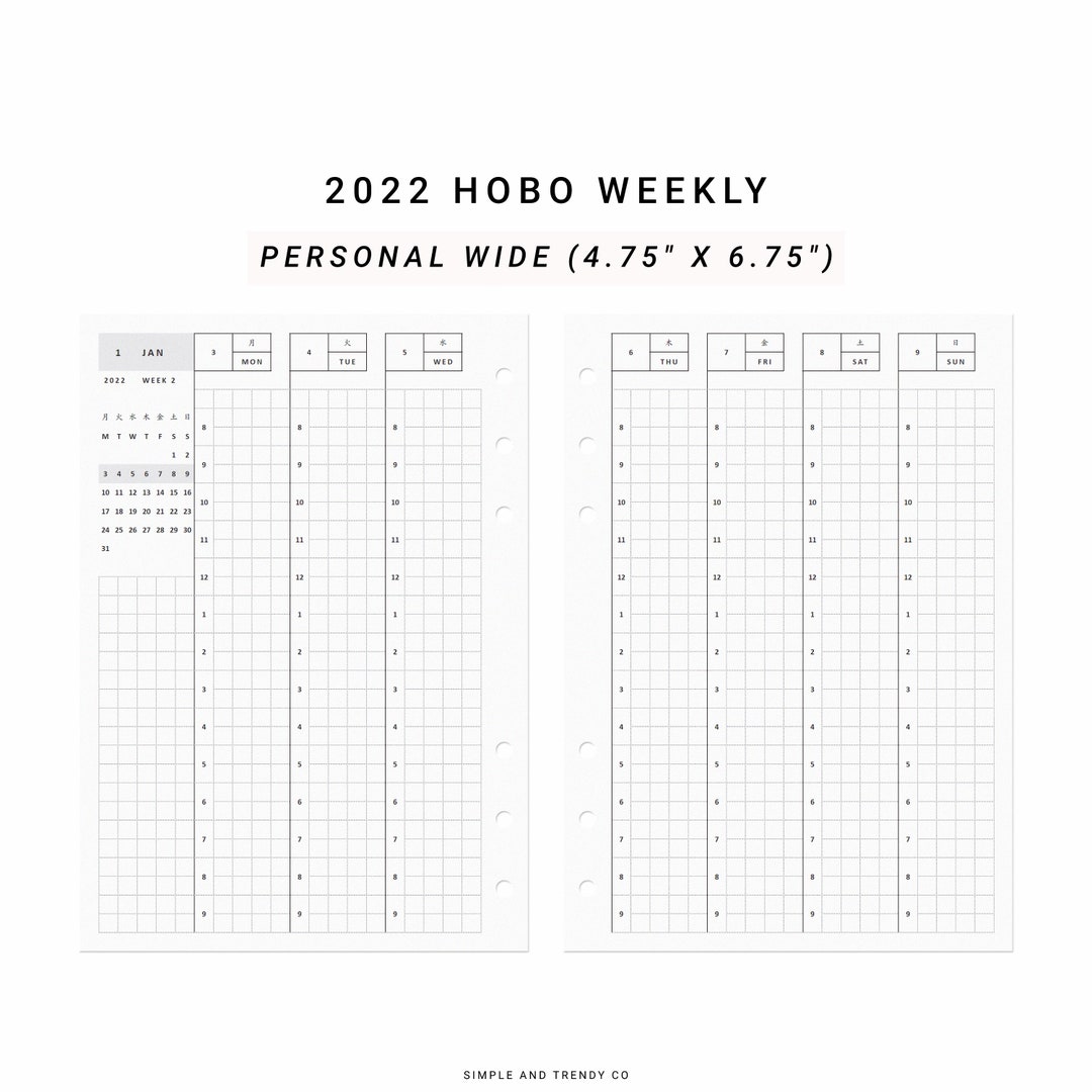 2022 Hobonichi Weekly Planner Personal Wide Weekly Daily Etsy