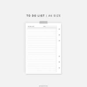 Printable To Do List Daily To Do List A6 Inserts To Do | Etsy