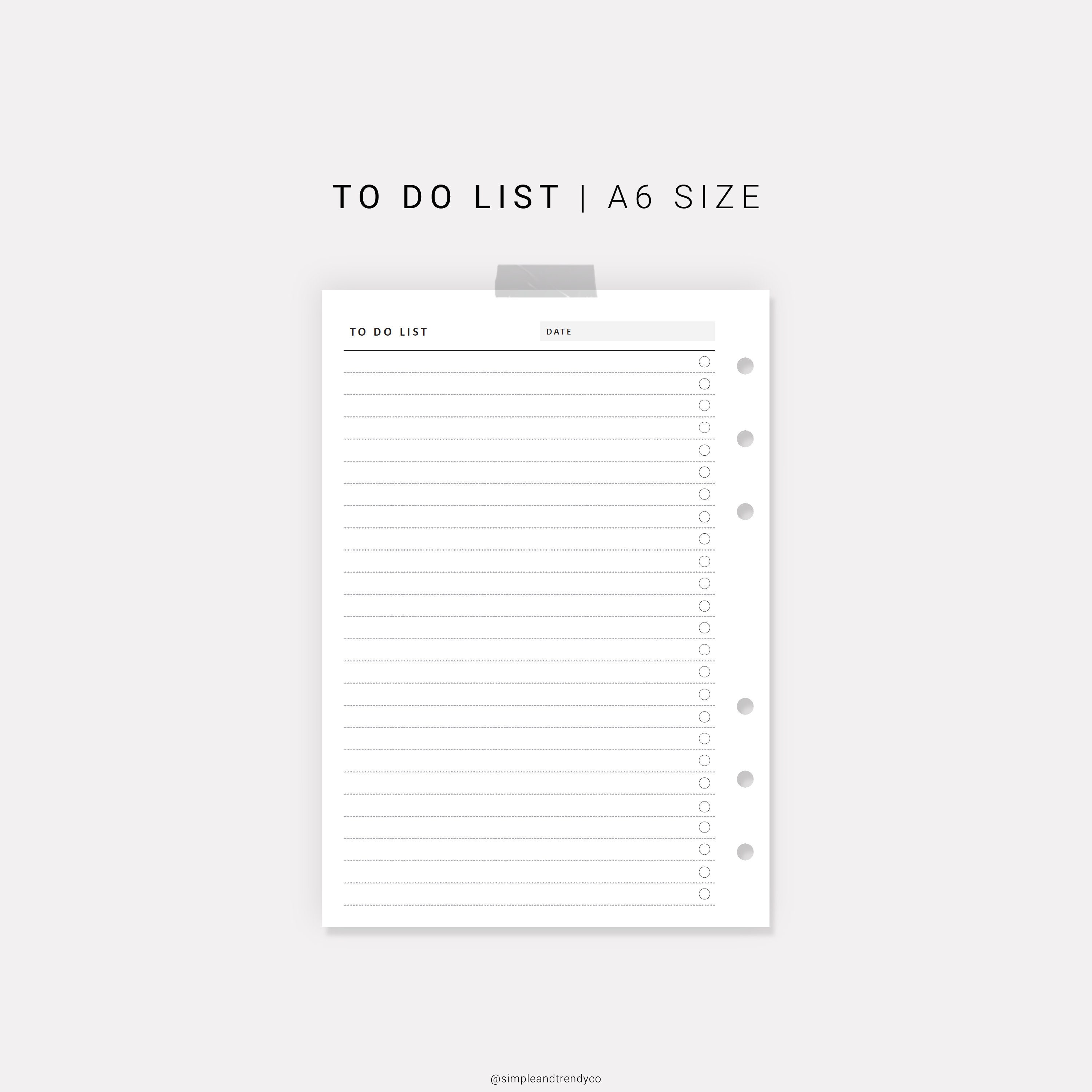 A6 Daily Planner