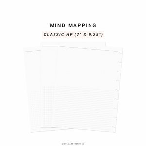 Wydrukowalna mapa myśli Happy Planner Classic, Miesięczna mapa myśli, Zestaw notatek do wydrukowania, Szablon papieru do notatek dla studentów, Notatki z wykładów Burza mózgów