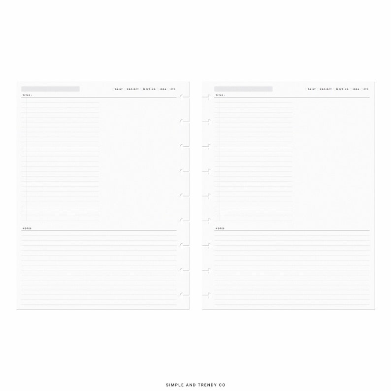Project Planner Happy Planner Classic Printable Daily - Etsy