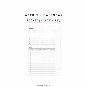 Weekly Planner Calendar Pocket Size, Printable Week on 1 Page, Weekly  Planner Page, Week Planner Inserts, Minimalist Planner Insert - Etsy