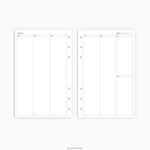 Vertical Weekly Planner Half size Half Letter Inserts Weekly | Etsy
