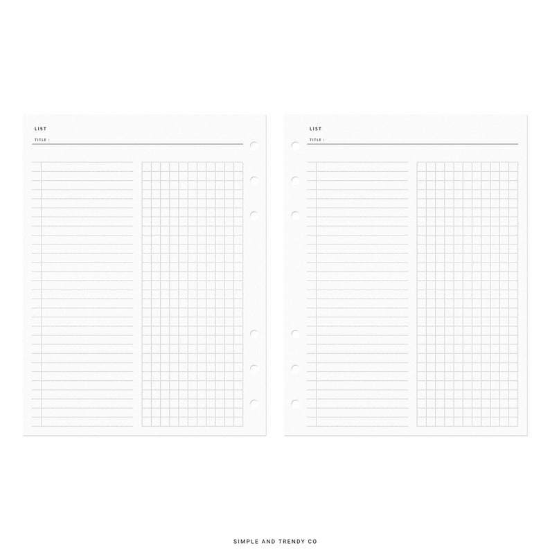 To Do List Printable B6 Inserts Grocery List Travel - Etsy