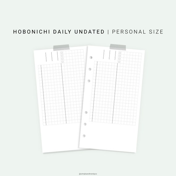 Hobonichi Daily Planner Printable Personal Planner Inserts Etsy