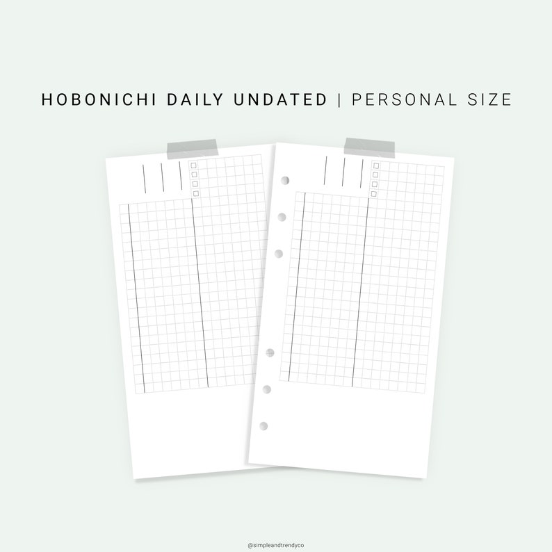 Hobonichi Daily Planner Printable Personal Planner Inserts - Etsy