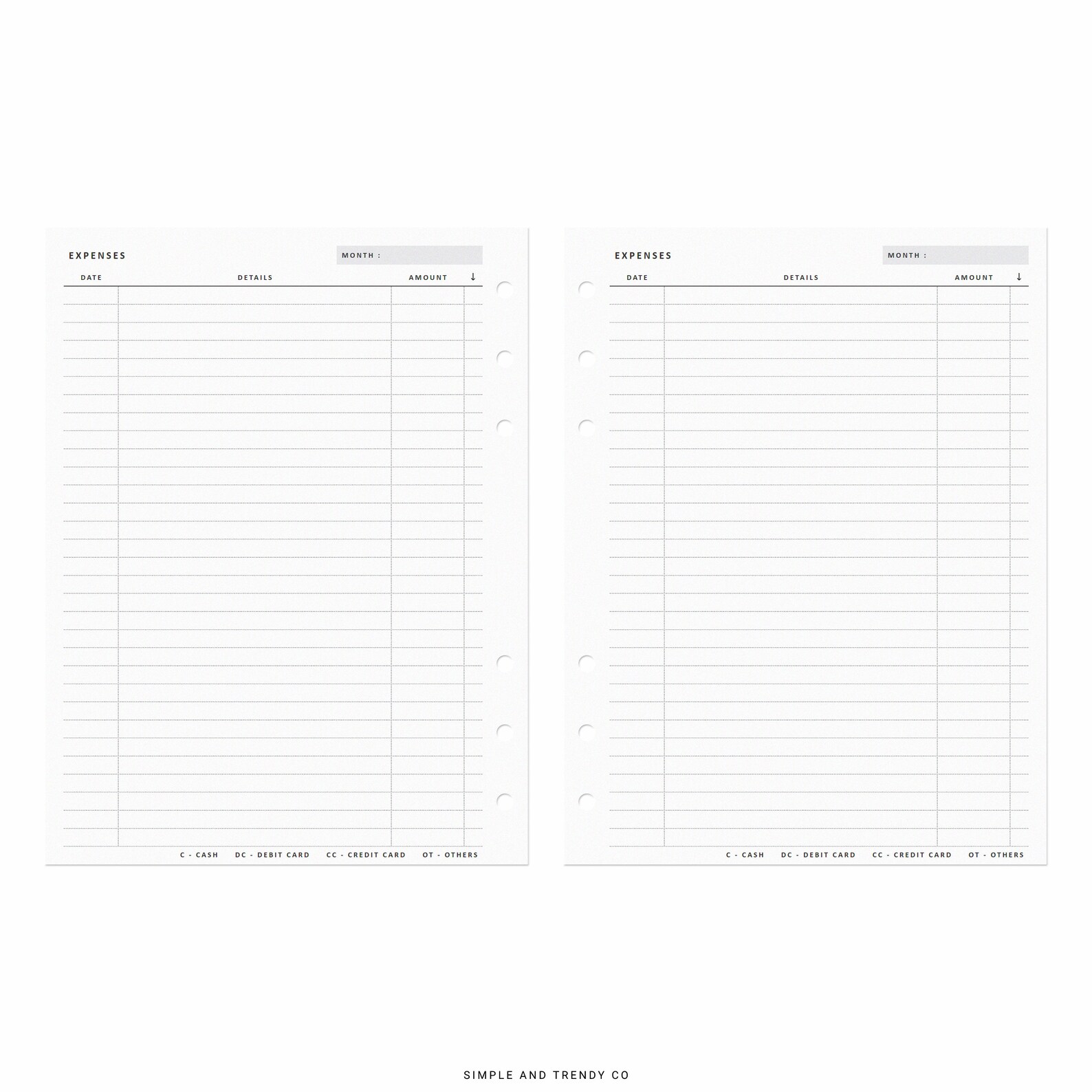 Expense Tracker B6 Inserts Printable Personal Expenses - Etsy
