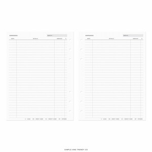 Expense Tracker B6 Inserts, Printable Personal Expenses Organizer ...