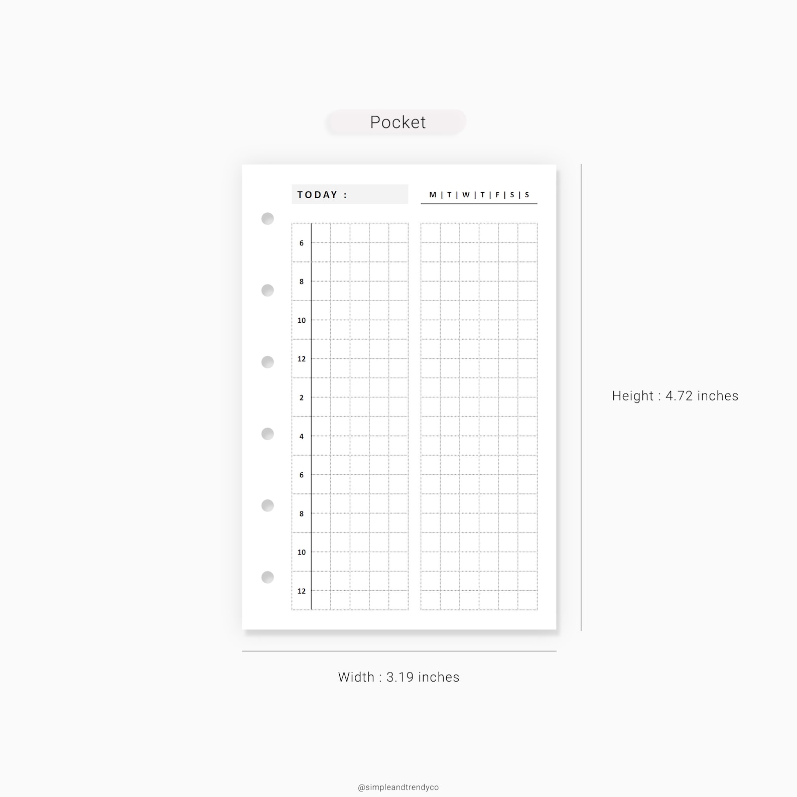 Daily Planner Pocket Size PDF Day Planner Productivity Etsy