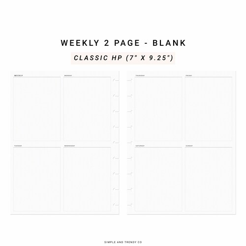 Week on 1 Page WO1P Horizontal Weekly Planner Printable Happy - Etsy