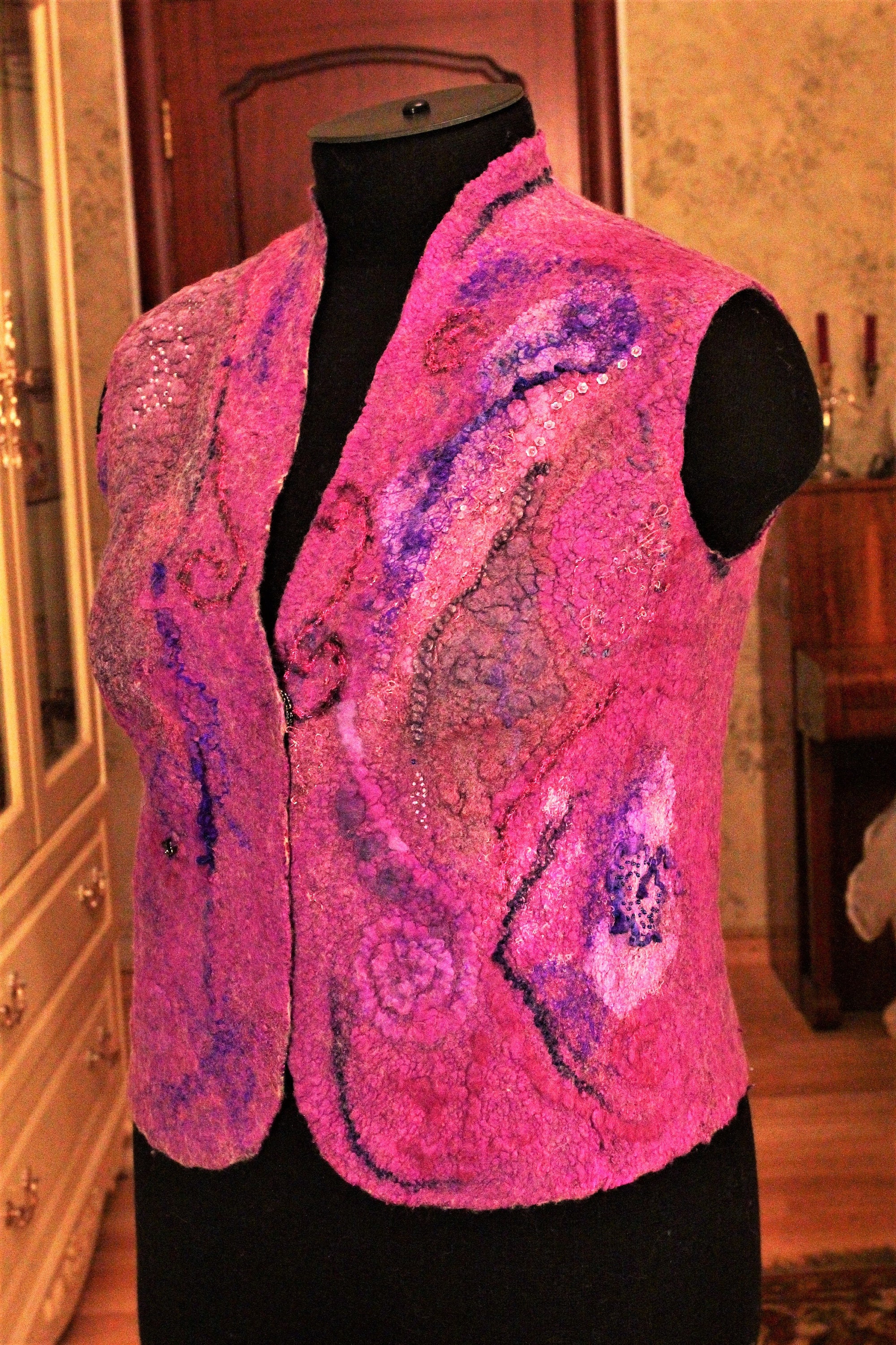 Felted clothing Handmade Felt Felted vest Wool Felt Vest Wool Etsy