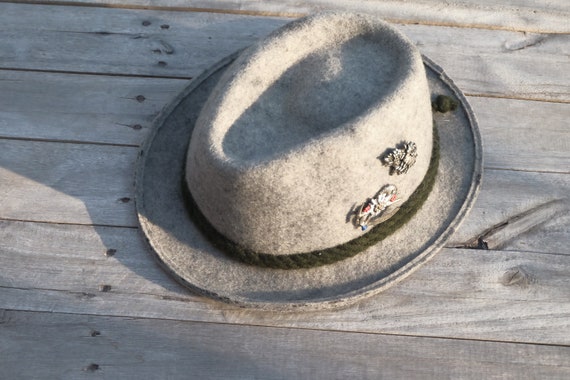 Fedora Hat Vintage Hat 1980s Panama Hat, Wool 57 c
