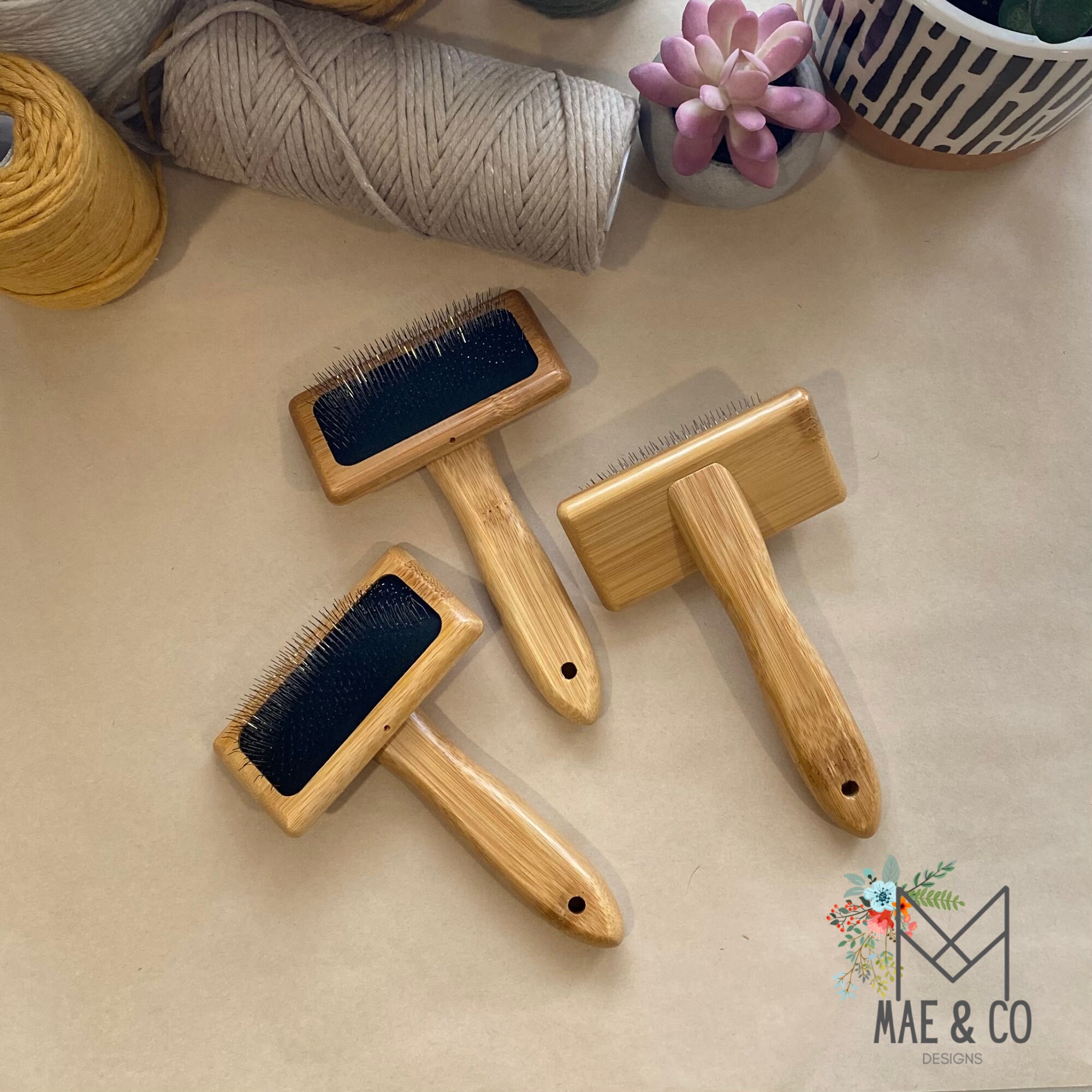 Craft Brush / Macrame Brush / Bamboo Craft Brush / Fibre Brush Etsy