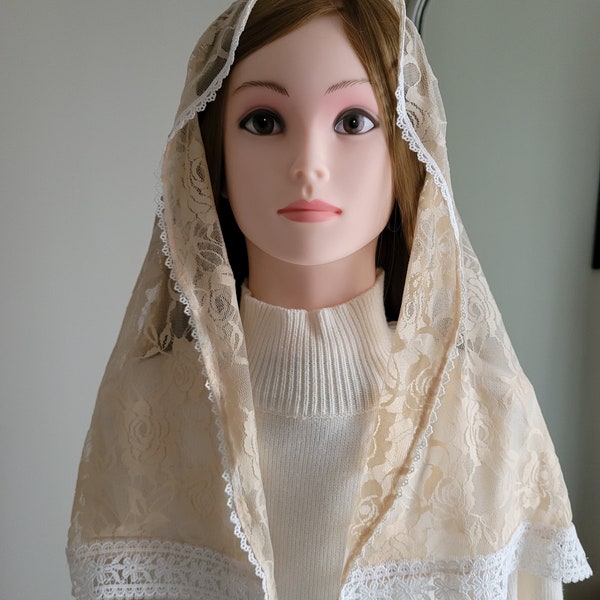 Mary's Love peach chapel veil | Lent Collection | Veiled in Dignity